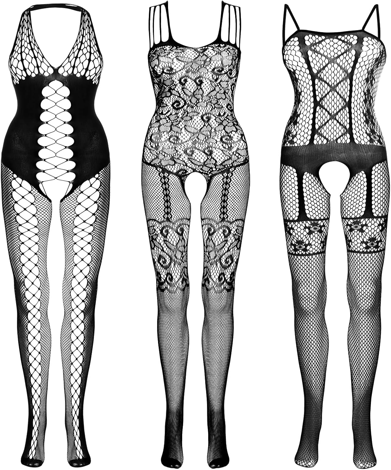 Fishnet Bodystocking for Women Full Body Stockings Mesh Lingerie One Piece Body Suit
