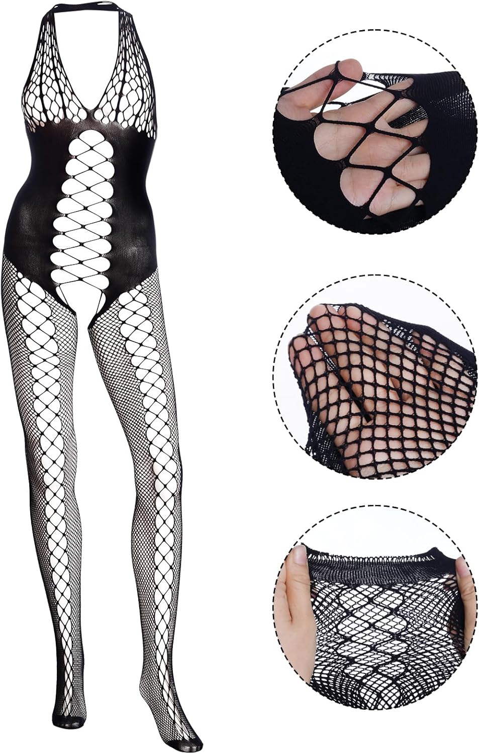 Fishnet Bodystocking for Women Full Body Stockings Mesh Lingerie One Piece Body Suit