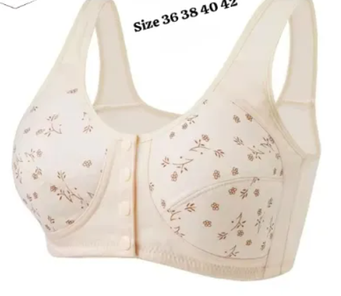 Comfortable Front Open Button Bra for Women - 3 Button Maternity Nursing Front Open Padded Non Wired Bra for Women