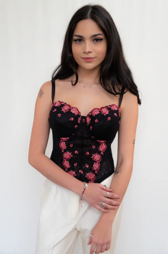 Floral Lace Corset Bustier Top  Sexy Push-Up Lingerie & Shapewear